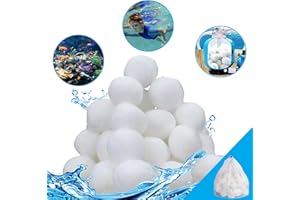 Kijamilee 1.5lbs Pool Filter Balls for Sand Filter, Eco-Friendly Fiber Filter Media for Swimming Pool Sand Filters, Reusable Filter Balls for Bath Center Bathtub Aquarium Slime and Grime Cleaning Scum
