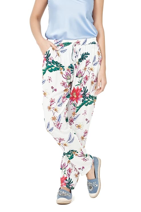 VISSTEME SOMMER BUNTE BLAU GERADE LANGE DAMEN HOSEN