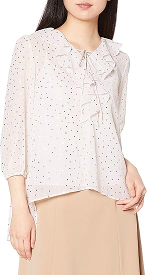 Amazon グレースコンチネンタル ブラウス 箔プリントドットブラウス レディース シャツ ブラウス 通販