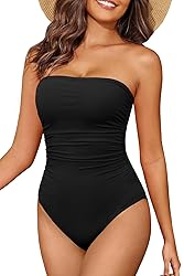 Holipick Women Black One Piece Swimsuits Tummy