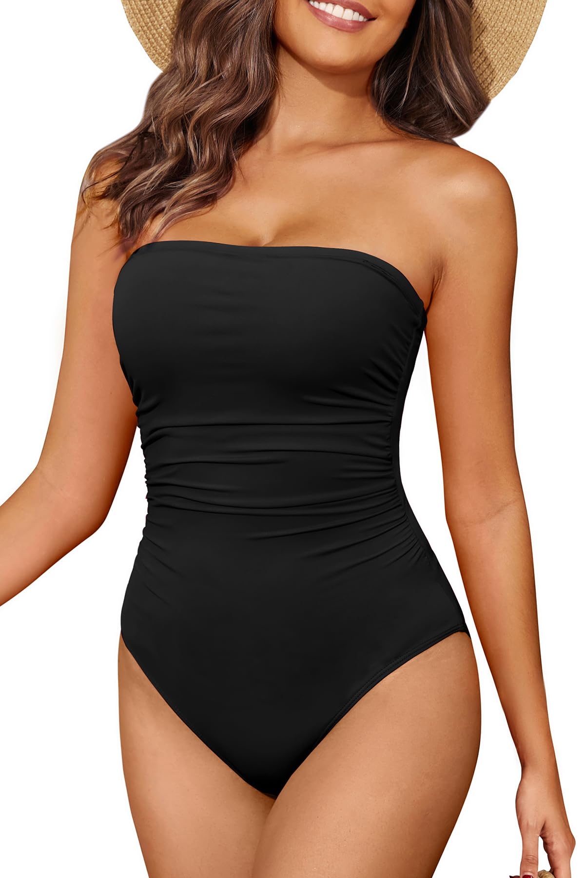 Holipick Women Black One Piece Swimsuits Tummy