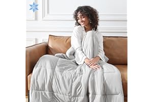 MR.YE Mr. Ye Cooling Blanket Cooling Comforter Double Side Cooling Soft Lightweight Silk Smooth Blankets for Hot Sleepers and Night Sweats Summer Blankets for Bed Sofa Couch, Grey, 60x80 Inches