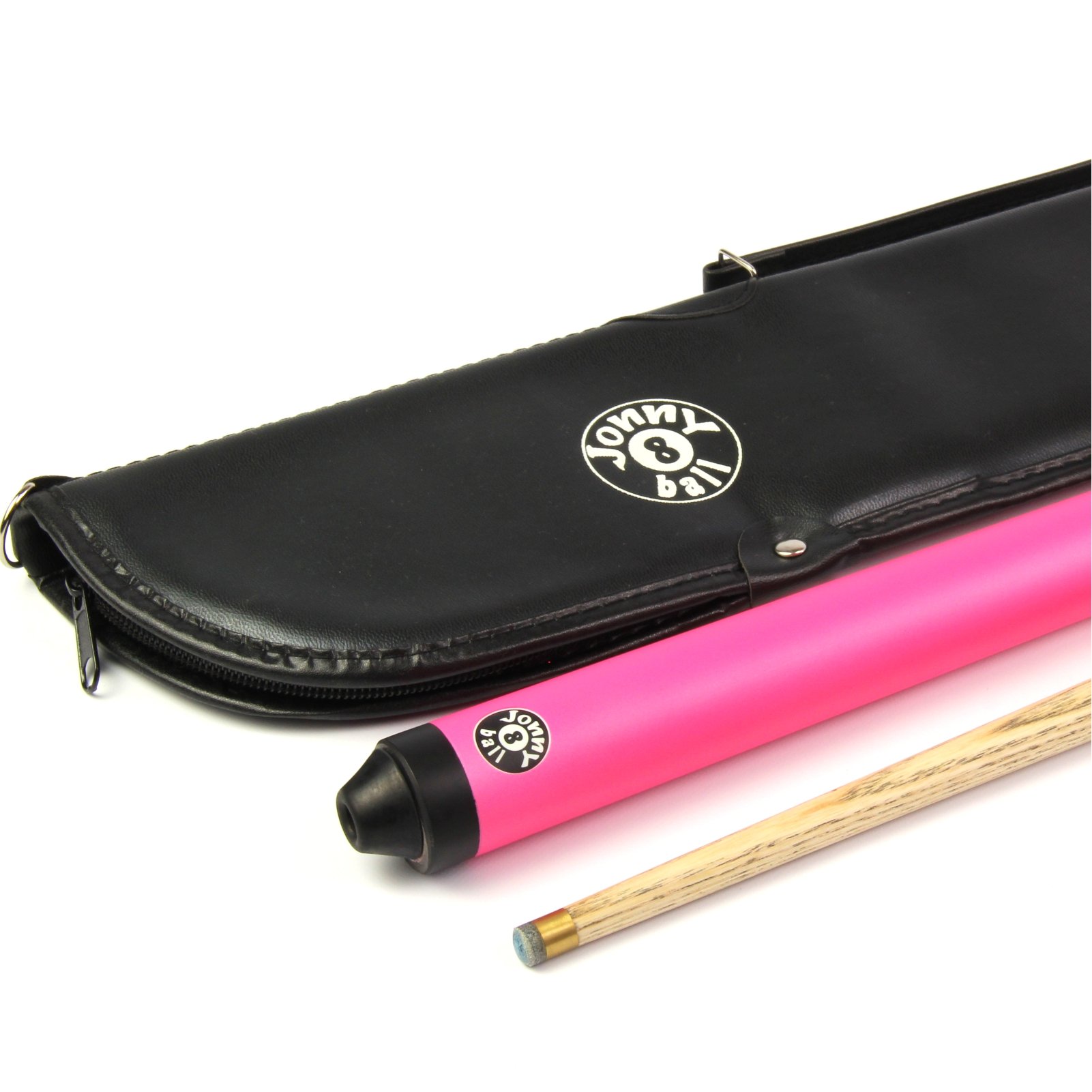 Jonny 8 Ball 36 Inch PINK JET JUNIOR Kids 2pc Ash Snooker Cue & SOFT CASE