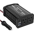 300W Car Power Inverter 12v to 110v, Car Plug in Adapter Outlet with PD 27w USB-C and QC 18w USB-A, Car Outlet Adapter, Car Converter to Outlet Plug, Power Inverters for Vehicles (Black)