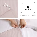 MOONLIGHT20015 King Size Duvet Cover Set Reversible Stripes Satin Bedding Peach view 4