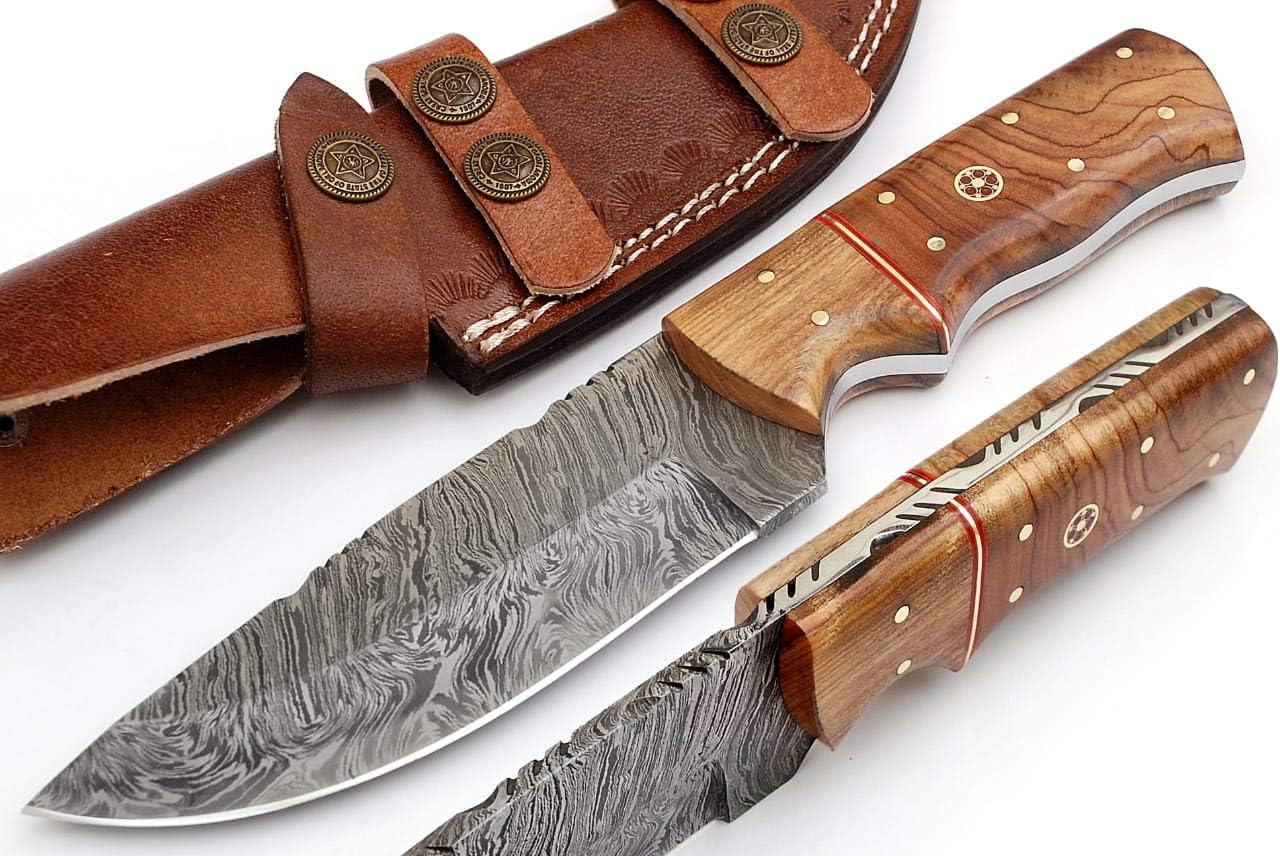 Grace Knives Handmade Damascus Steel Hunting Knife 9 Inches with Leather Sheath G-127