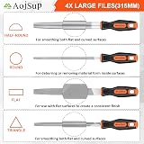 AojSup 17Pcs Metal File Set with Case Premium T12 Alloy Steel 4 Large + 12 view 4
