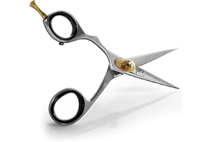 BRV MEN LEFT HANDED Razor Sharp Mustache & Beard Scissors - 5.5" - 100% High Carbon Stainless Steel - Facial Hair Trimming Shears (LEFT HANDED - Silver)