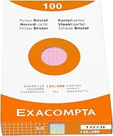 Exacompta Bristol Squared Record Cards 125x200mm Pack of 100 205gsm Assorted view 3