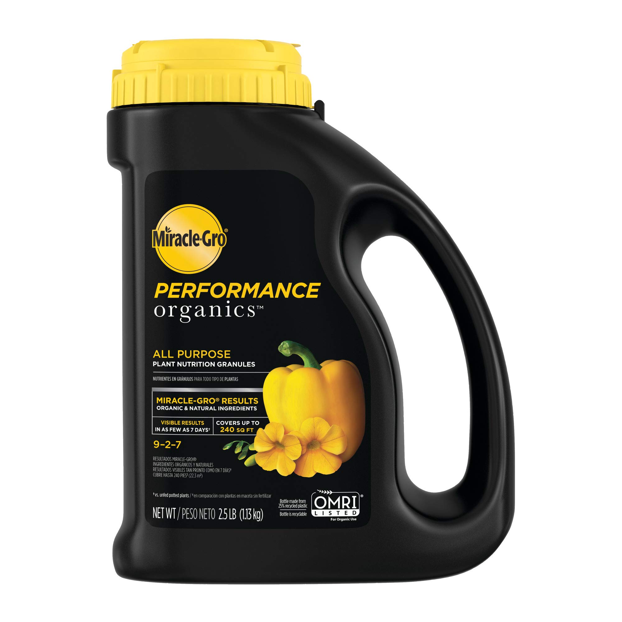 Miracle-Gro Performance Organics All Purpose Plant Nutrition Granules, 2.5 lb. - All-Purpose Plant Food - All-Purpose Formula for Vegetables, Flowers and Herbs - Feeds up to 240 sq. ft.