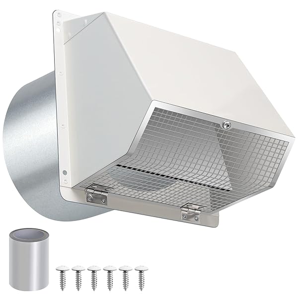 12 INCH HOODED WALL VENT WITH SCREEN AND...