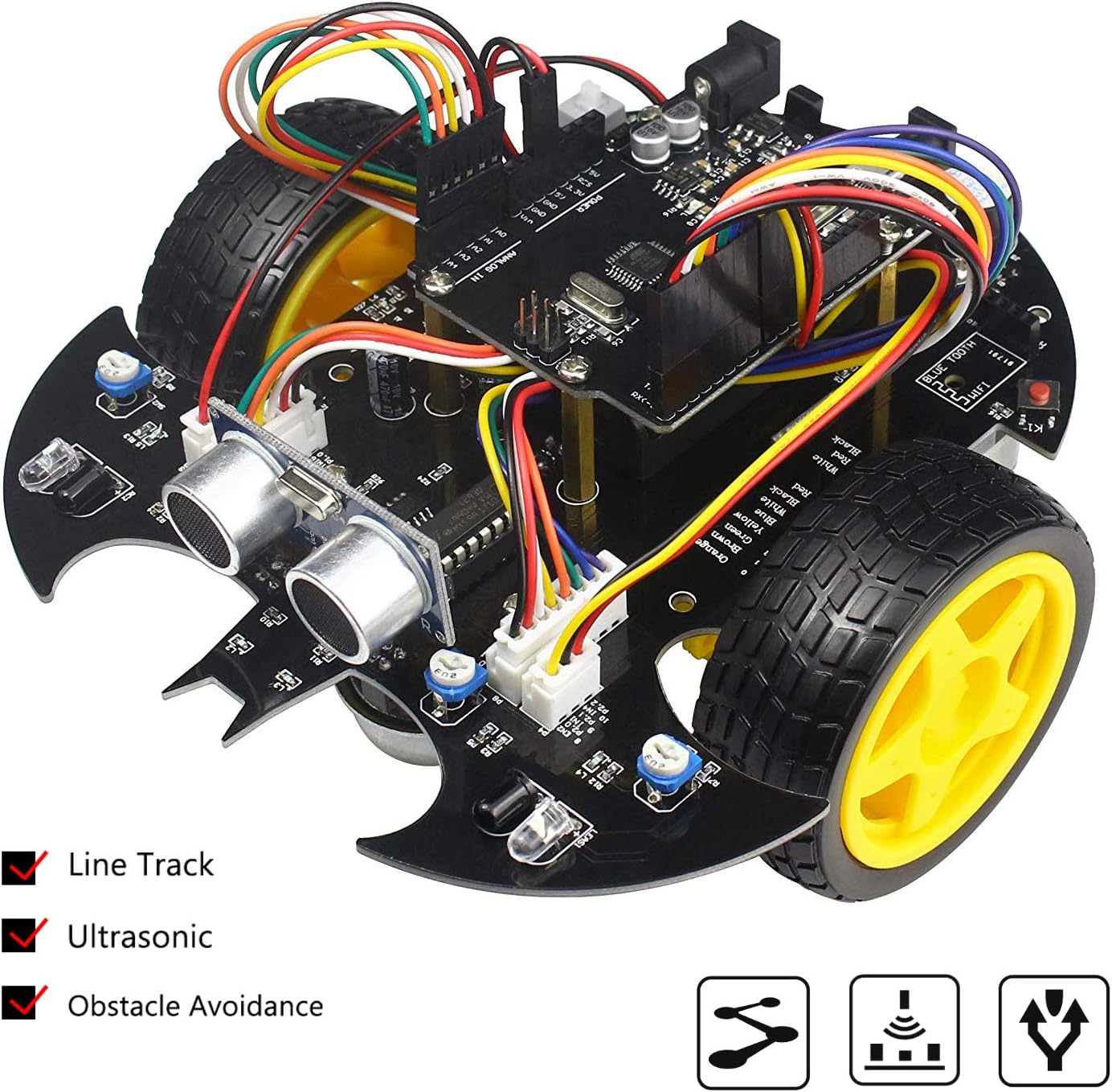 Electronic Starter Project Robot Kit Program with Arduino, for Graduation Project [line Tracking, Obstacle Avoidance, Ultrasonic with Tutorial]