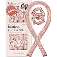Kitsch Satin Heatless Hair Curler Set - Heatless Curls Overnight, Hair Rollers for Soft Curls & Frizz-Free Styling, No Heat Curlers To Sleep in, Curling Rod Headband with 2 Scrunchies - Micro-Dot