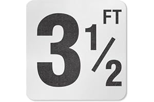 SmartSign “3 and 1/2 Ft” Adhesive Pool Depth Marker/Sign, 4" Letter Height, 20 mil Laminated Vinyl with Anti-Skid Pebbled Surface, 5.75" x 5.75", Black and White, Made in USA