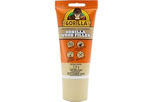Gorilla High Performance Wood Filler, Stainable & Paintable, Shrink & Crack Resistant, Anchors Nails & Screws, Moldable, Sand