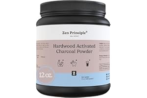 ZEN CHARCOAL Zen Principle Activated Charcoal Powder only from USA Hardwood Trees. All Natural. Whitens Teeth, Rejuvenates Skin and Hair, Supports Better Digestion. Free Scoop Included. 12 oz.