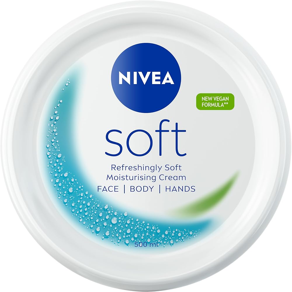 NIVEA Soft Moisturising Cream 500ml with Vitamin E Jojoba Oil Vegan