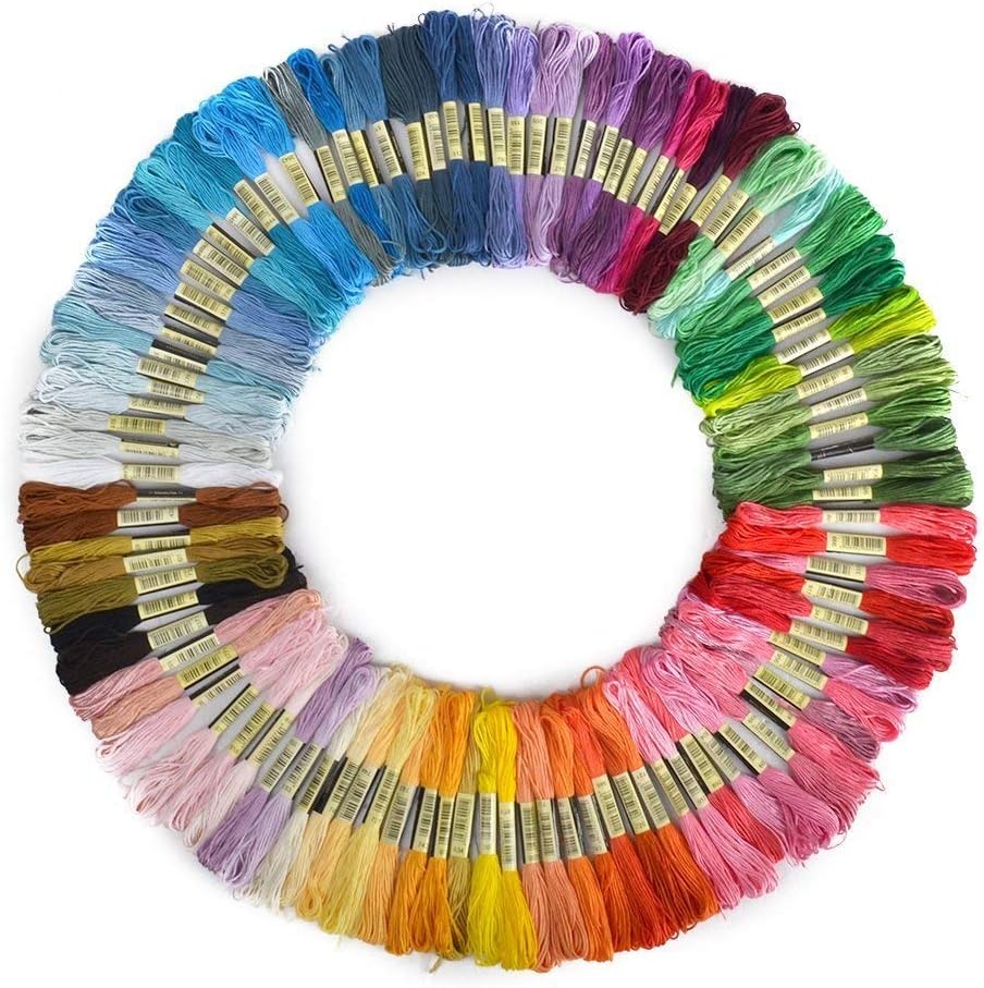 AROLAND Embroidery Threads 200 Skeins/Pack Embroidery Tools Rainbow Colour Floss Cross Stitch Threads Craft Thread Sewing Thread for DIY Crafts Friendship Bracelets