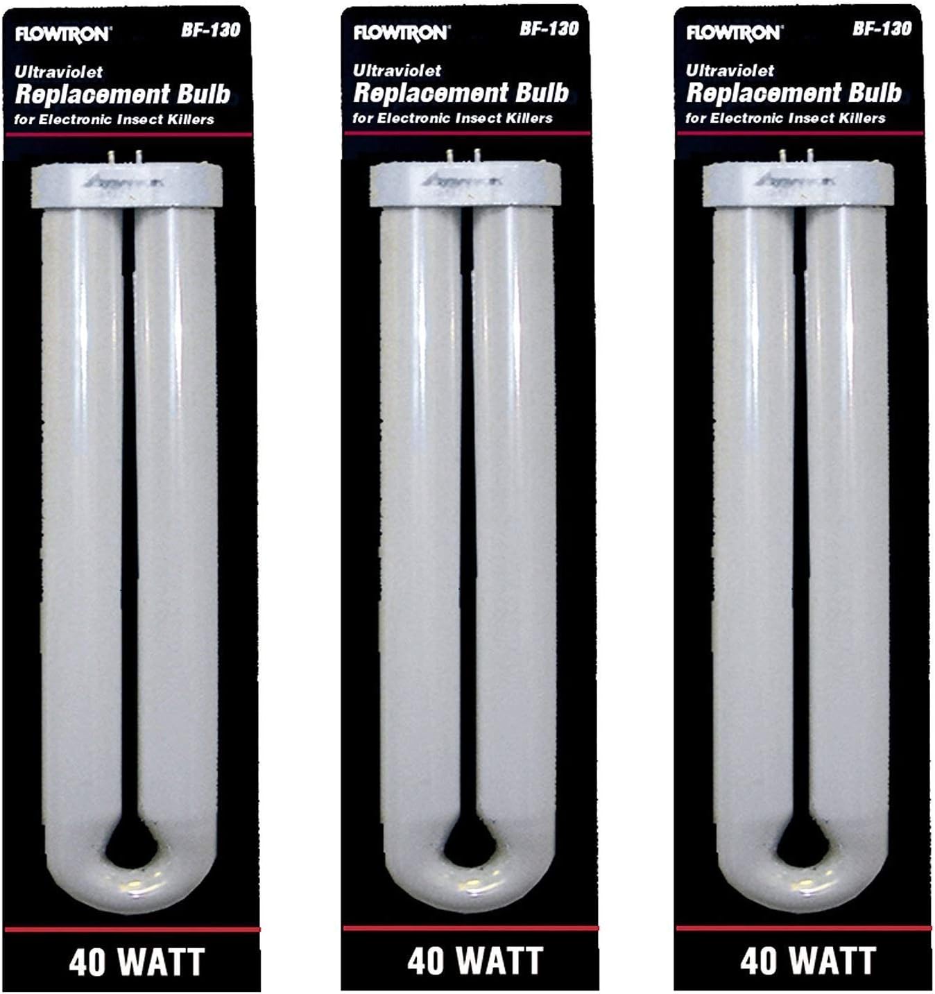 Flowtron BF-130 40 Watt U-Shape Replacement Bulb for FC7800 & FC8800 Models (Pack of 3)