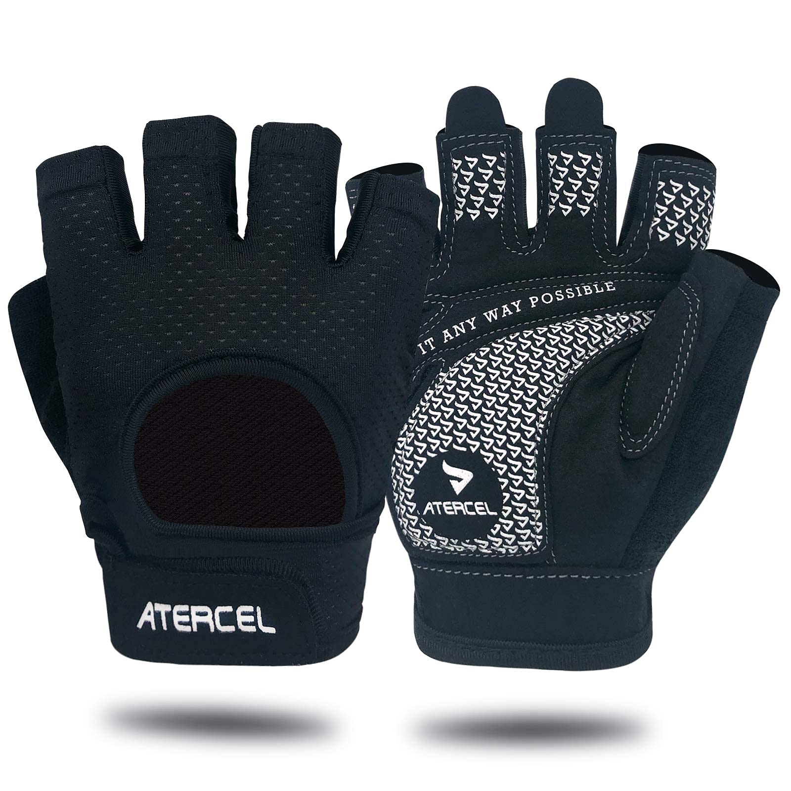 Photo 1 of ATERCEL Weight Lifting Gloves Full Palm Protection, Workout Gloves for Gym, Cycling, Exercise, Breathable, Super Lightweight for Men and Women(Black, X-Large)