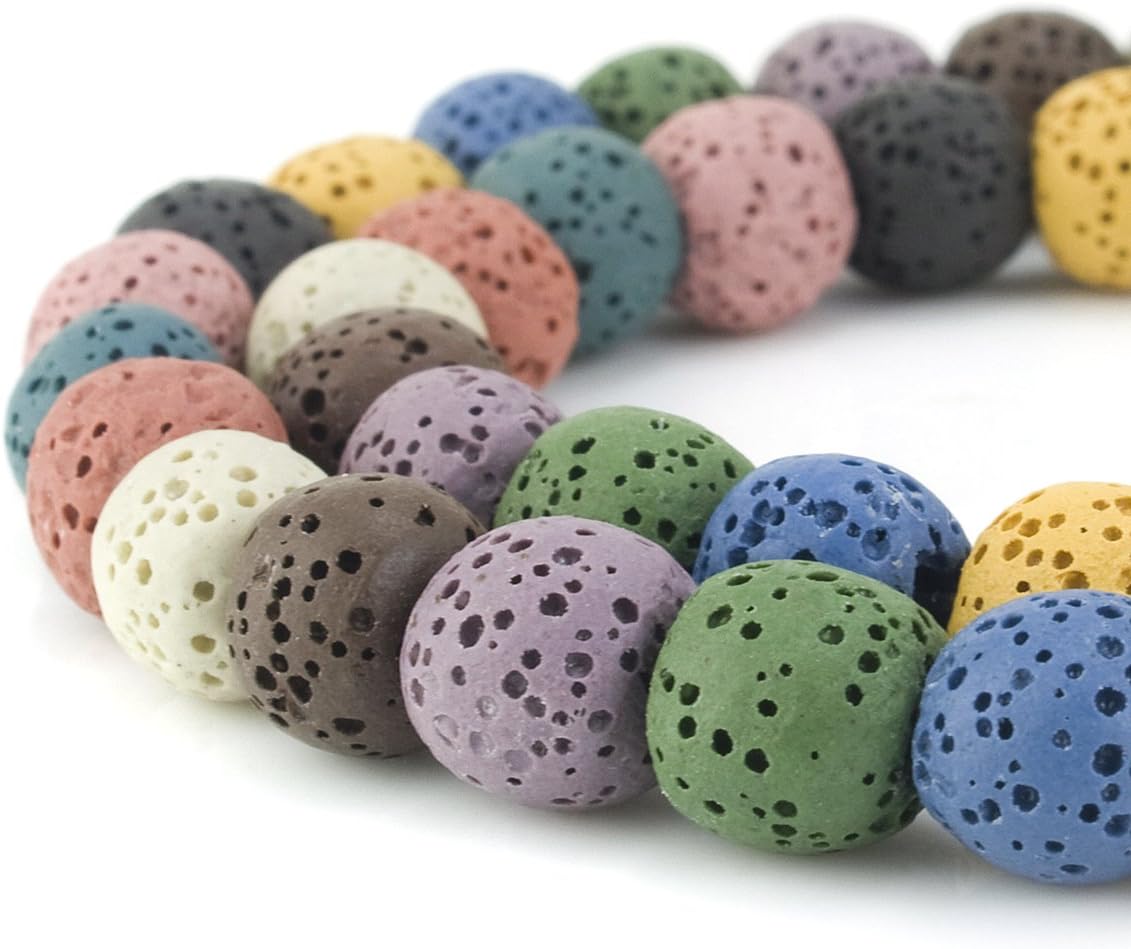 BEADNOVA 10mm Color Lava Beads 