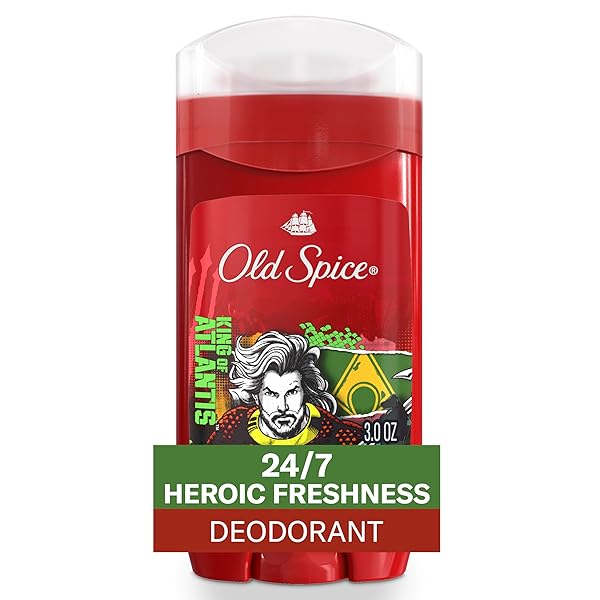OLD SPICE ALUMINUM FREE DEODORANT FOR MEN, 24/7 FRESHNESS, LONG LASTING PROTECTION, SMELL LIKE A HERO, AQUAMAN, FRESH OCEAN AND SEASTORM SCENT, 3 OZ