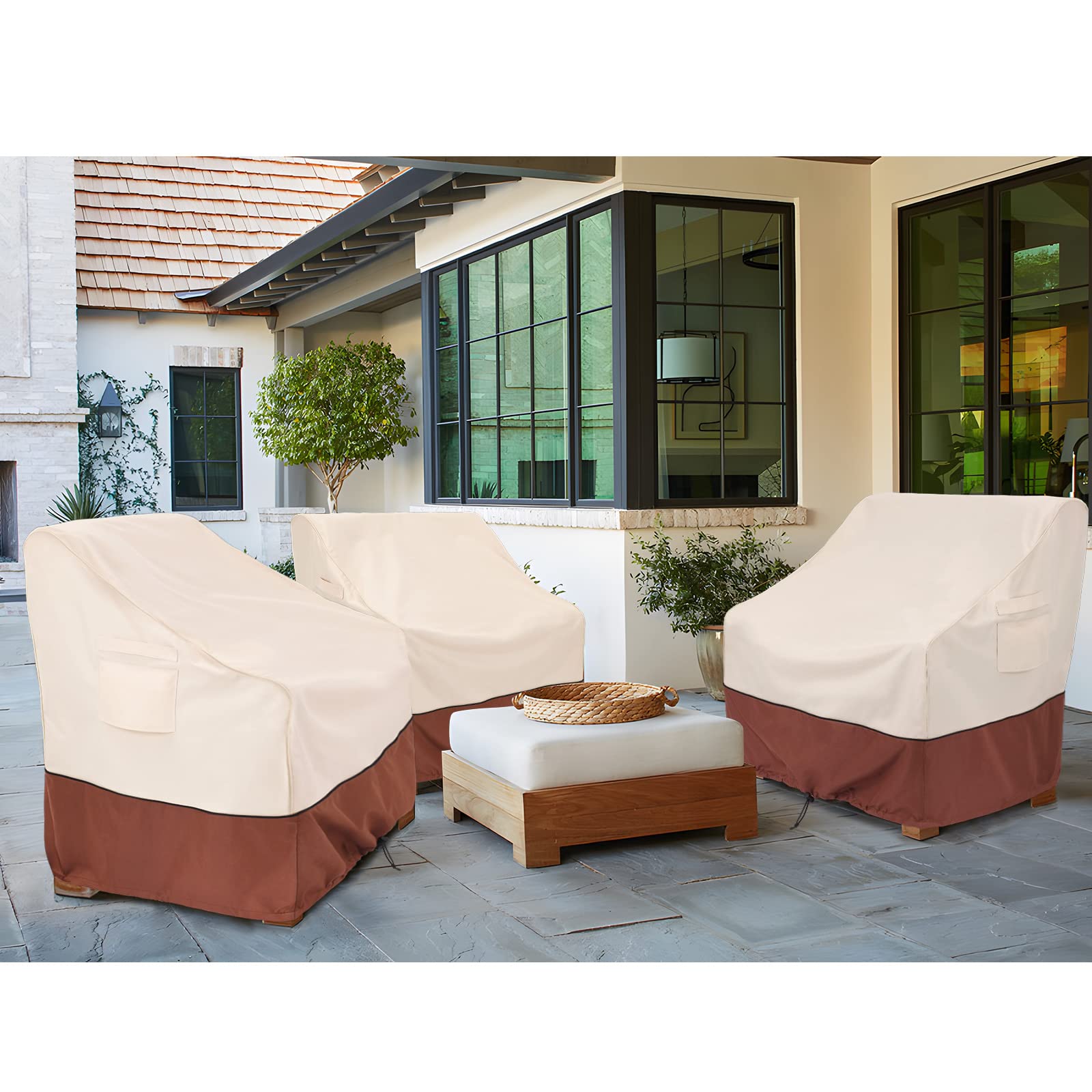 COSFLY Outdoor Furniture Cover for Patio Chairs Waterproof Clearance, Outside Furniture Lounge Deep Seat Cover, Fits up to 33W x 34D x31H inches(2 Pack)