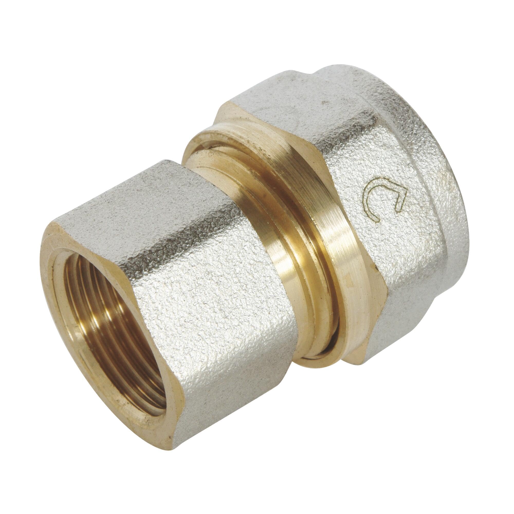 SOMATHERM FOR YOU - / 3717-16-12 Compression Straight Coupling for Pipes Diameter 16 Multilayer Female 12/17 (3/8 Inch)