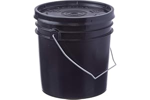 HE HUDSON EXCHANGE Letica 1 Gallon Bucket with Lid, HDPE, 6 Pack (Black)
