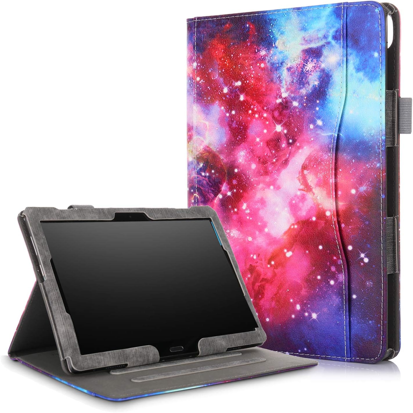 Xuanbeier Multifunctional Case for Lenovo Tab M10(TB-X505F TB-X505L TB-X605F TB-X605L) / P10(TB-X705F) with Multi-angles and Hand Holder, Galaxy