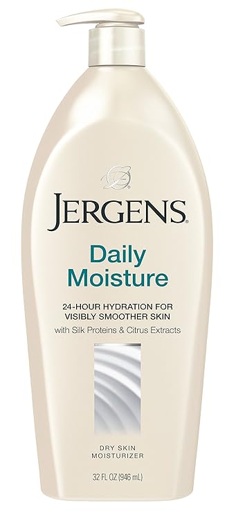 Jergens Daily Moisture Dry Skin Moisturizer, 32 Ounce Body Lotion, with HYDRALUCENCE blend, Silk Proteins, and Citrus Extract, to help Restore Skin Luminosity