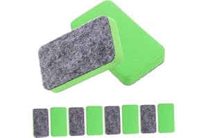Housoutil 10pcs Mini Whiteboard Eraser Green Felt Blackboard Erasers for Home Office Classroom Ergonomic