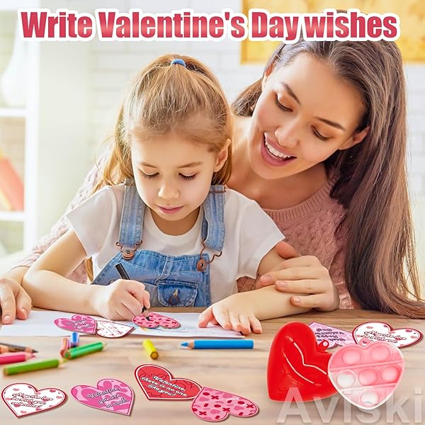 AVISKI 30PCS KIDS VALENTINES DAY GIFTS FOR CLASSROOM – VALENTINE PREFILLED HEARTS WITH POPPERS FIDGET GIFT TAGS FOR TODDLERS BOYS GIRLS EXCHANGE GIFTS, PARTY FAVOR PRIZES, VALENTINE’S GREETING GIFTS