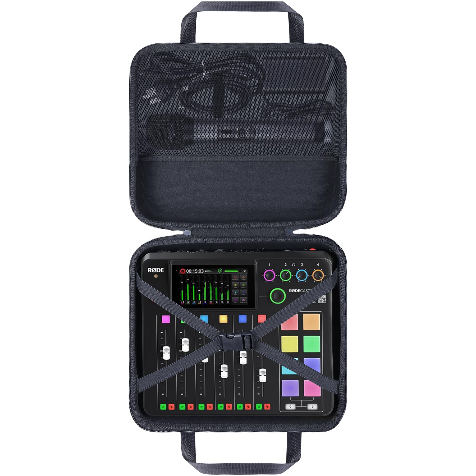 Khanka Hard Carrying Case Compatible with RØDECaster Pro II All-in-One Production，Protective Storage Travel Cover for RØDE Caster Pro II（Case Only