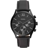 Fenmore Midsize Multifunction Black Leather Watch