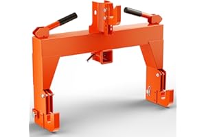 Joankaren 3000 LBS Tractor Quick Hitch – 3 Point Quick Hitchs for Category 1 & 2 Tractors with Dual Receivers, Heavy-Duty Ste