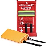 FIREWESS Emergency Fire Blanket, 1Pack Silicone Flame Retardant Fire Blankets Emergency for Home, Kitchen, Car, Office, Grill, 39.4X 39.4inch Fire Extinguisher Blanket