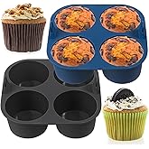 Webake 2PCS Jumbo Silicone Air Fryer Muffin Pan for Baking, 4-Cavity Egg Bites Silicone Mold, Nonstick BPA Free Muffin Tins Baking Cups