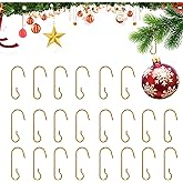 Ornament Hooks, 120 Pcs Christmas Ornaments Hooks for Christmas Trees, Gold Small Metal Wire Hangers Decorative Hook with Storage Box for Xmas Tree Ball Xmas Holiday Party Decorations Hanging, Gold