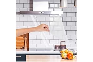 Clear Contact Paper, 4 Pcs Kitchen Backsplash Protector, Self Adhesive Oil Proof Waterproof Transparent Wall Protector Sticke