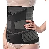 Tirain 3 in 1 Postpartum Belly Wrap C Section Belly Abdominal Binder Postpartum Girdles for Women Support Recovery Belly Band