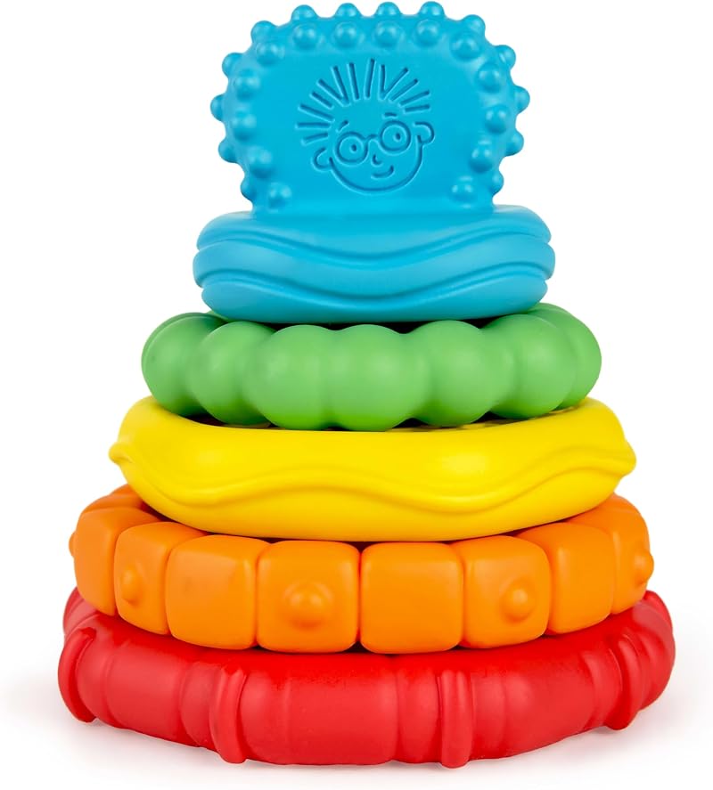 Baby Einstein Stack & Teethe Multi-Textured Teether Toy Set 5-Piece Ages 3