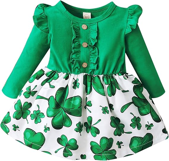 GOOCHEER St. Patrick's Day Toddler Girl Outfit Long Sleeves Toddler