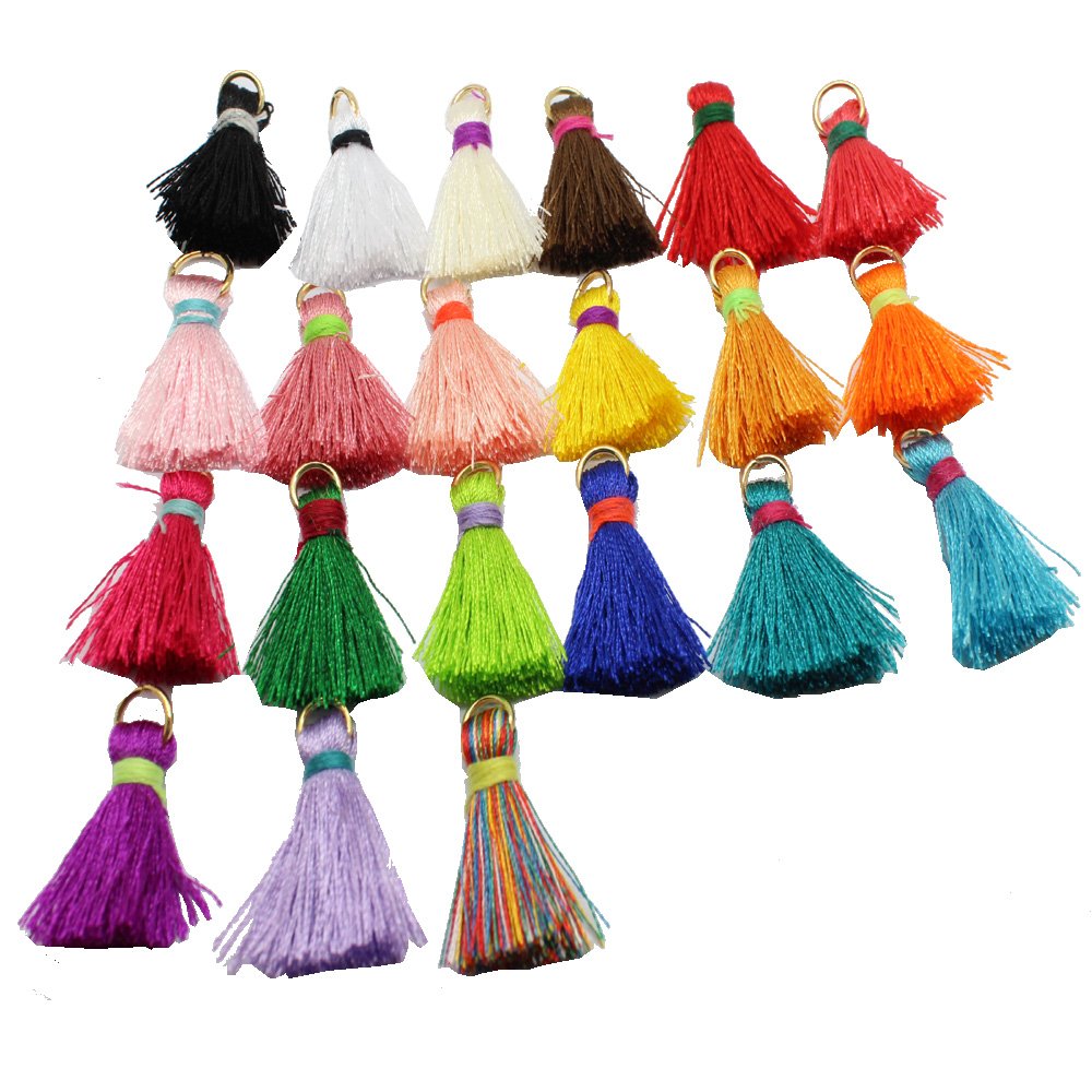 Fashion 21pcs/lot 2.5cm(1'') Mini Tassels Tiny Short Silk Tassels DIY Craft Supplies Jewelry Tassels Chunky Tassel GD21ST137