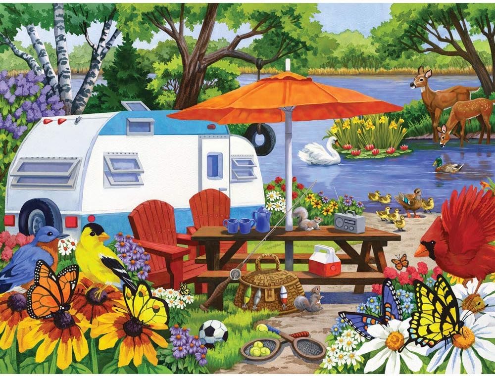 Bits and Pieces - The Old Campground 1000 Piece Jigsaw Puzzles for Adults - Each Puzzle Measures 20 Inch x 27 Inch - 1000 pc Jigsaws by Artist Nancy Wernersbach