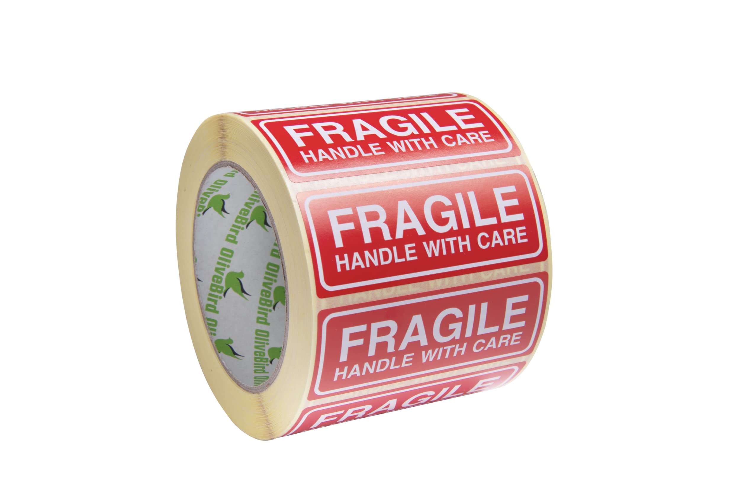 OliveBird 250 Fragile Stickers Handle with Care Stickers Size 90x35mm