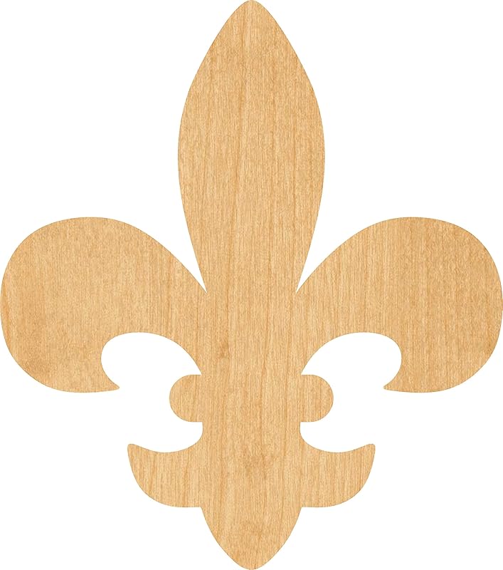 Fleur De Lis 3 Laser Cut Out Wood Shape Craft Supply 2