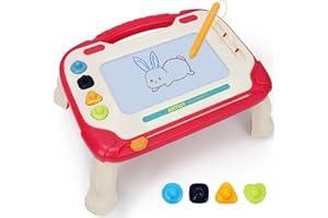LZZAPJ Magnetic Drawing Board for Kids,Toys for 2 Year Old Girl,Doodle Board Writing Tablet for Toddlers 1-3, Toddler Travel Learning Toys, First Birthday Christmas Gifts for Girls(Red)