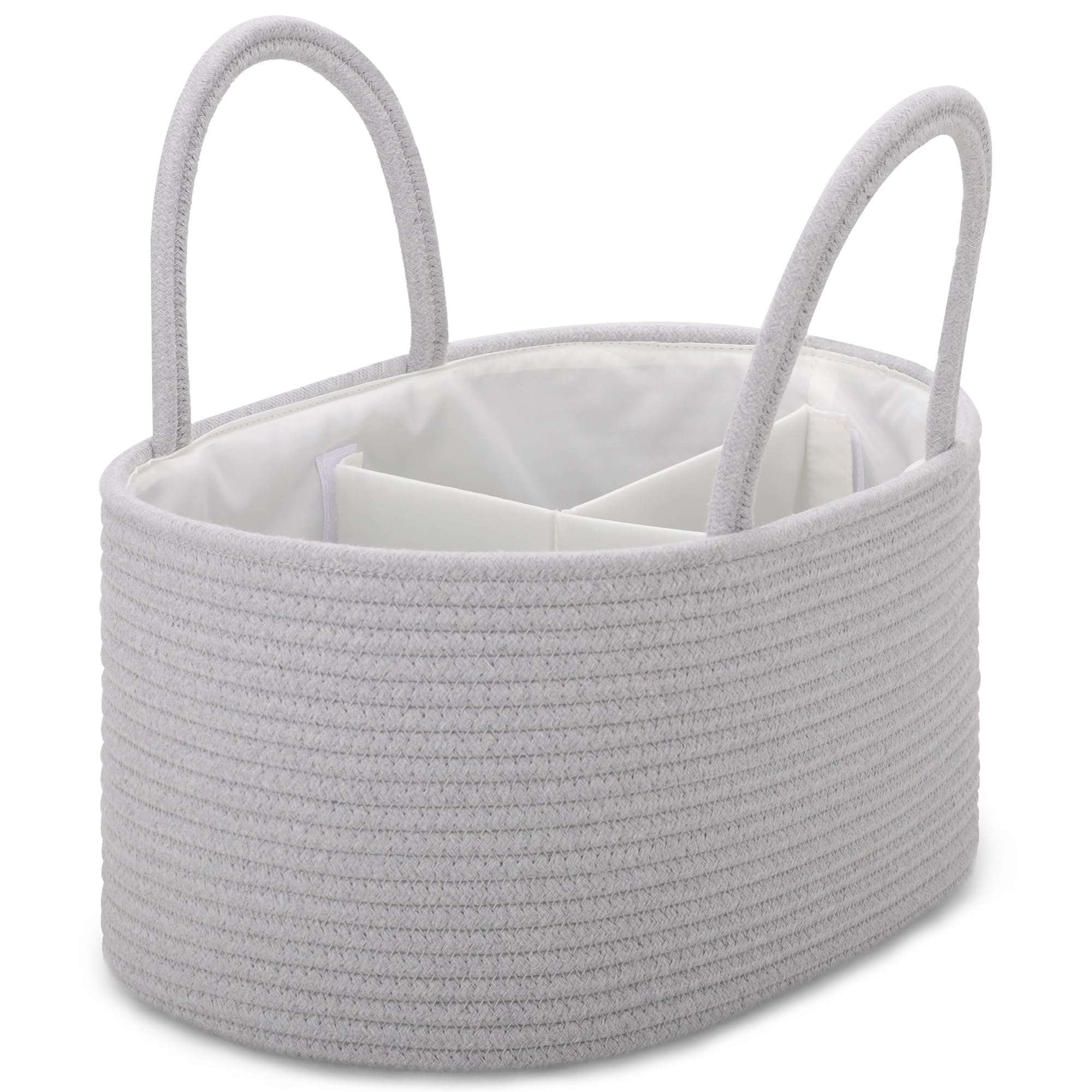 Photo 1 of ***PHOTO FOR SIMILAR STYLE REFERENCE***  Car Caddy with Handles, Cotton Rope Basket Gray