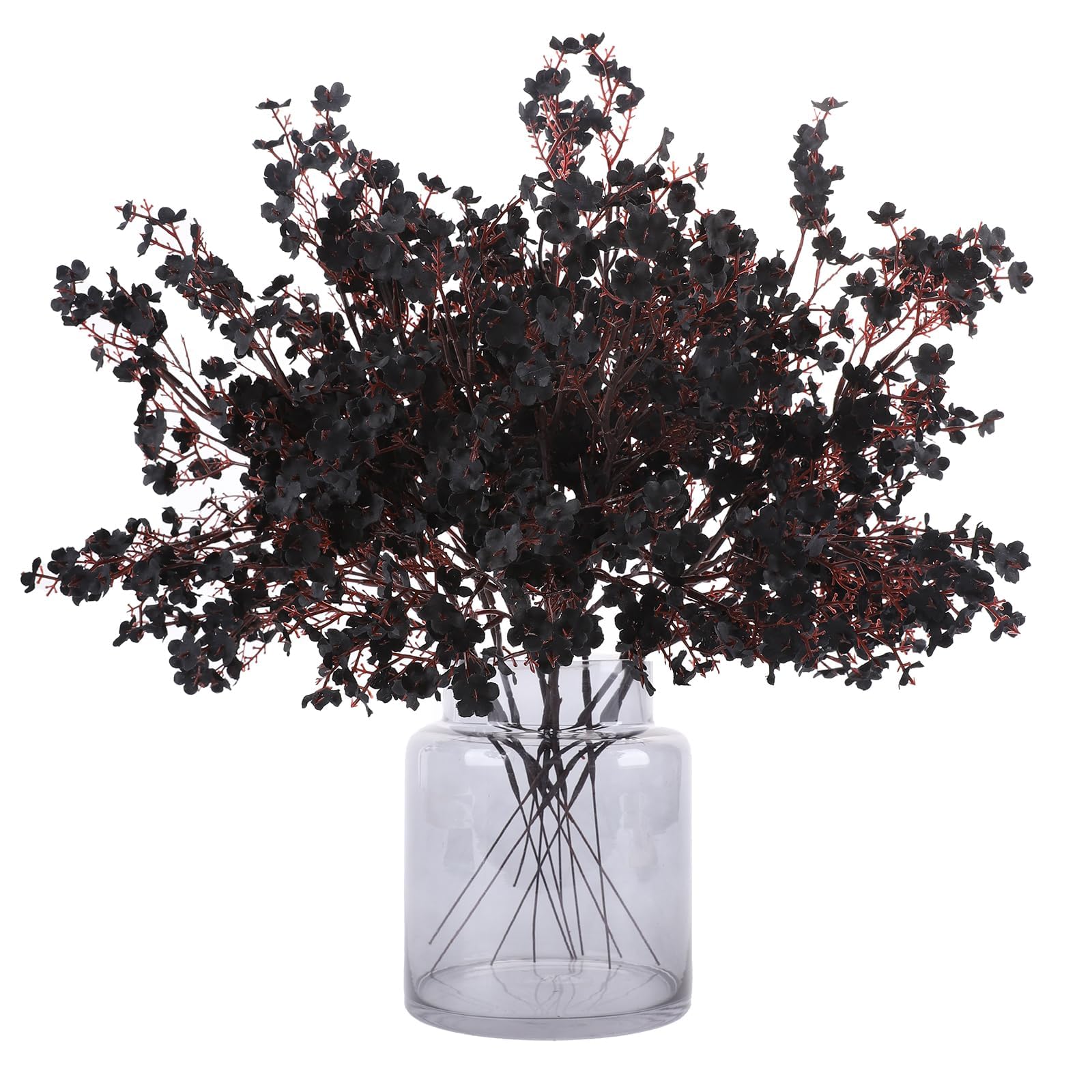 N&T NIETING Gypsophila Artificial Flowers, 12Pcs Baby Breath Artificial Flowers Fake Silk Flowers for DIY Wedding Bouquet Party Table Centerpieces Flower Arrangements Halloween Home Decor(Black)